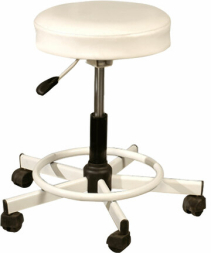 Кресло РС12, без спинки, без подлокотников, кожзам, белое, РС01.00.12 б/сп