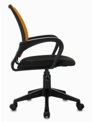 Кресло BRABIX "Fly MG-396", с подлокотниками, сетка, оранжевое/черное, 532084