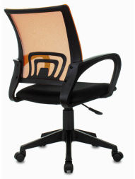 Кресло BRABIX "Fly MG-396", с подлокотниками, сетка, оранжевое/черное, 532084