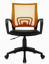 Кресло BRABIX "Fly MG-396", с подлокотниками, сетка, оранжевое/черное, 532084