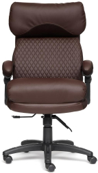 Кресло CHIEF кож/зам/ткань, коричневый/коричневый стеганный, 36-36/36-36 стеганный/24