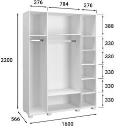 Шкаф «Монблан» МБ-25К белое дерево