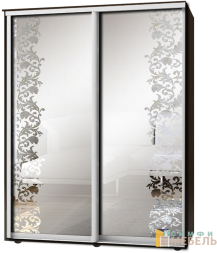 Шкаф-купе 2х дв Стандарт Пескоструй фон матовый № 24