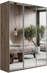 Шкаф-купе Прайм 3-х дверный (Зеркало) Крафт табачный