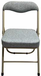 Стул складной для дома и офиса РС04К комфорт, бежевый перламутровый каркас, рогожка бежевая