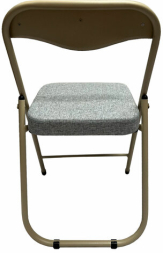 Стул складной для дома и офиса РС04К комфорт, бежевый перламутровый каркас, рогожка бежевая