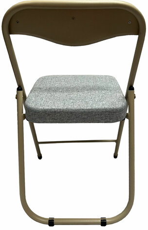 Стул складной для дома и офиса РС04К комфорт, бежевый перламутровый каркас, рогожка бежевая