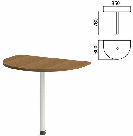 Стол приставной полукруг Арго (вариант 7) опора хром