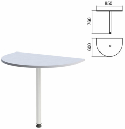 Стол приставной полукруг Арго (вариант 7) опора хром