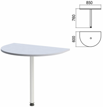 Стол приставной полукруг Арго (вариант 7) опора хром