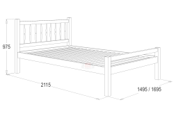 Кровать -10  двойная с фигурными спинками из массива