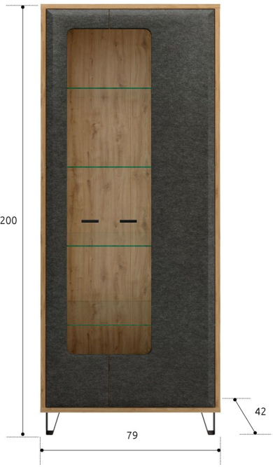 Шкаф с витриной Грейс REG2W