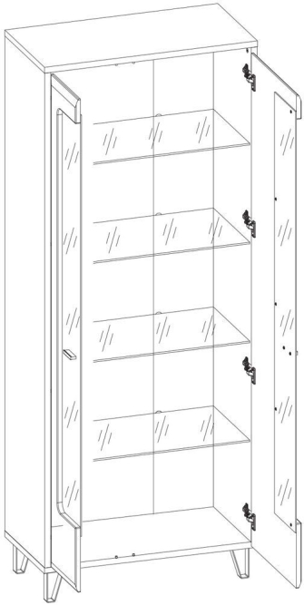 Шкаф с витриной Грейс REG2W