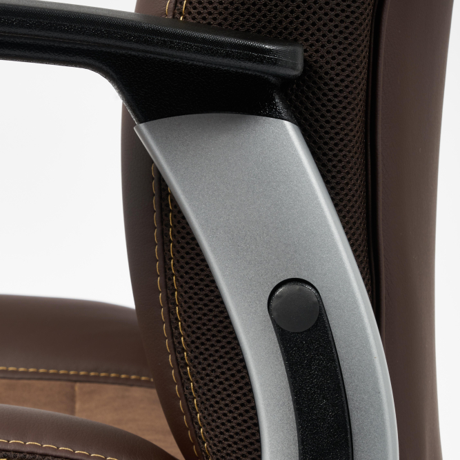 Кресло INTER кож/зам/флок/ткань, коричневый, 36-36/6/TW-24