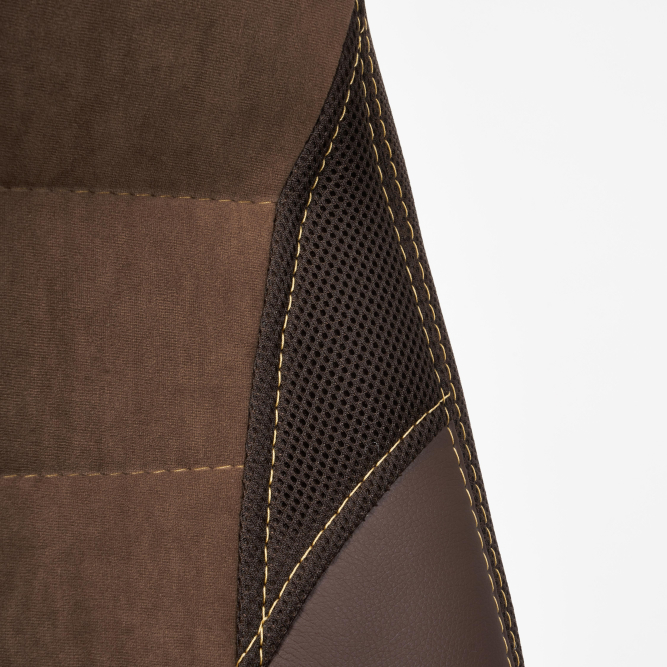 Кресло INTER кож/зам/флок/ткань, коричневый, 36-36/6/TW-24