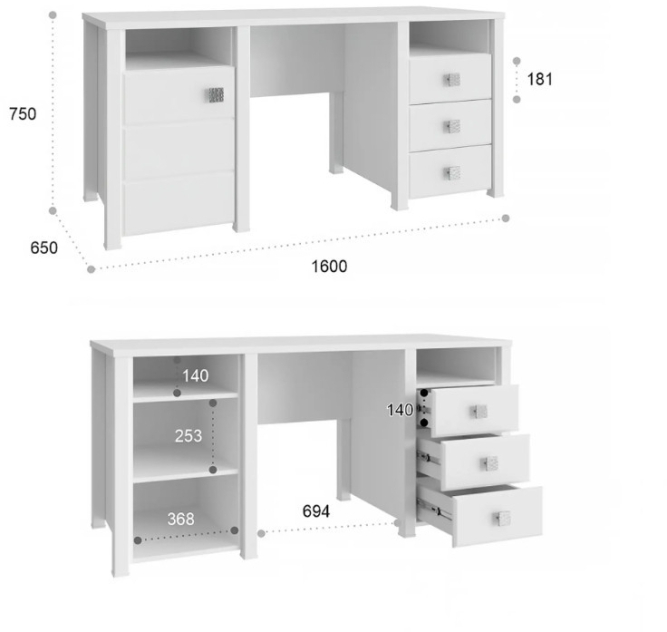 Стол Изабель ИЗ-41К белое дерево