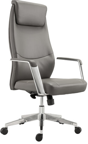 Кресло офисное BRABIX PREMIUM "Jazz EX-757", синхромеханизм, алюминий, экокожа, серое, 532490