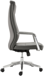 Кресло офисное BRABIX PREMIUM "Jazz EX-757", синхромеханизм, алюминий, экокожа, серое, 532490