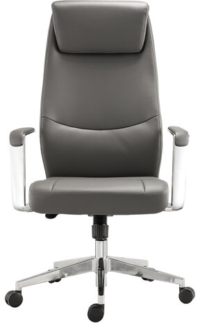 Кресло офисное BRABIX PREMIUM "Jazz EX-757", синхромеханизм, алюминий, экокожа, серое, 532490