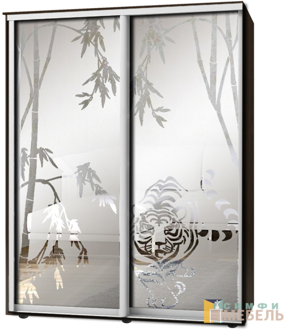 Шкаф-купе 2х дв Стандарт Пескоструй фон матовый № 25