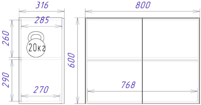 Шкаф ШГ-80к Женева