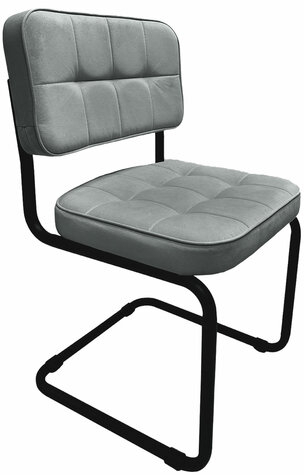 Стулья КОМПЛЕКТ 2 шт., РС14М, черный каркас, велюр, графит, разобранные