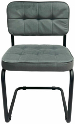 Стулья КОМПЛЕКТ 2 шт., РС14М, черный каркас, велюр, графит, разобранные