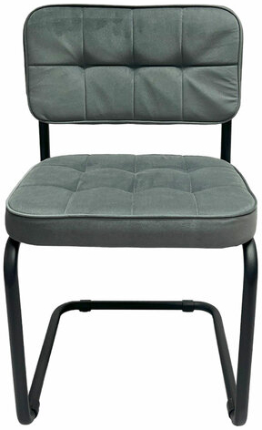 Стулья КОМПЛЕКТ 2 шт., РС14М, черный каркас, велюр, графит, разобранные