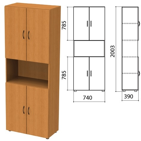 Шкаф высокий 1- открытая полка КФ17