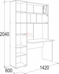 Стол письменный с надстройкой "Омега 16"