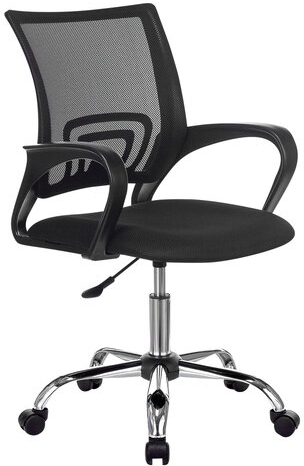 Кресло BRABIX "Fly MG-396", с подлокотниками, сетка, хром, черное, 532086