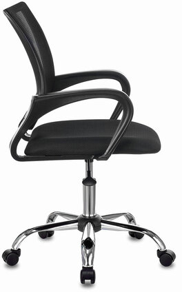 Кресло BRABIX "Fly MG-396", с подлокотниками, сетка, хром, черное, 532086