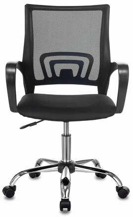 Кресло BRABIX "Fly MG-396", с подлокотниками, сетка, хром, черное, 532086