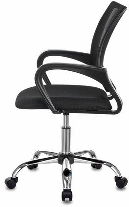 Кресло BRABIX "Fly MG-396", с подлокотниками, сетка, хром, черное, 532086