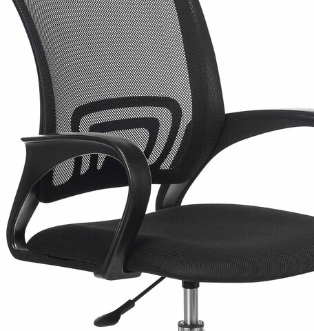Кресло BRABIX "Fly MG-396", с подлокотниками, сетка, хром, черное, 532086