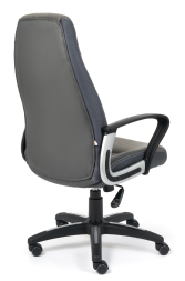 Кресло INTER кож/зам/флок/ткань, серый/металлик, C-36/29/TW-12