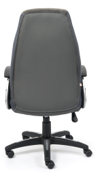 Кресло INTER кож/зам/флок/ткань, серый/металлик, C-36/29/TW-12