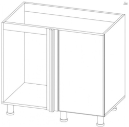 Стол-рабочий М1000у (400) (угловой под мойку) Модерн Нью