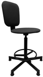 Стул кресло кассира, ресепшн РС37, на винте, без подлокотников, ткань, темно-серый