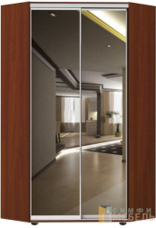 Шкаф-купе угловой Стандарт Комби 1 Итальянский орех/Зеркало/Зеркало