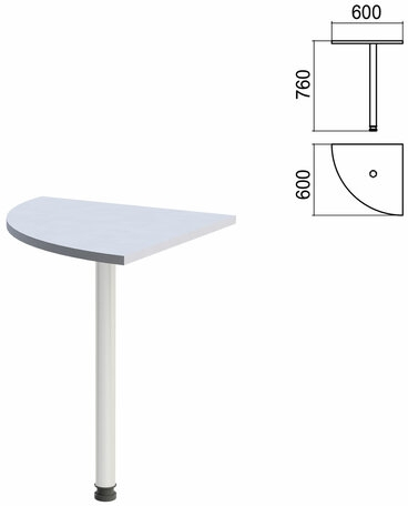 Стол приставной угловой Арго (вариант 1) опора хром