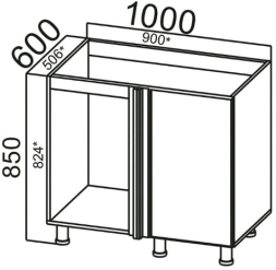 Стол-рабочий М1000у (угловой под мойку) Вектор
