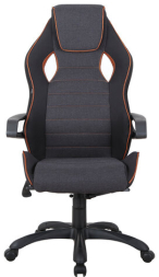 Кресло компьютерное BRABIX "Techno Pro GM-003", ткань, черное/серое, вставки оранжевые, 531813