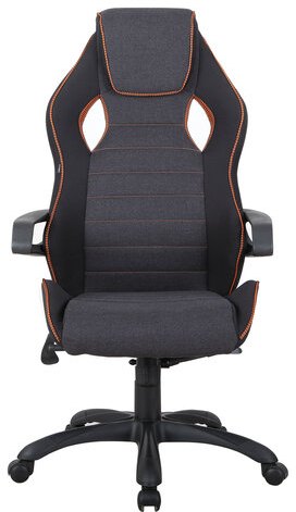 Кресло компьютерное BRABIX "Techno Pro GM-003", ткань, черное/серое, вставки оранжевые, 531813