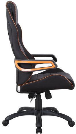 Кресло компьютерное BRABIX "Techno Pro GM-003", ткань, черное/серое, вставки оранжевые, 531813
