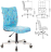 Кресло CH-330M, без подлокотников, пятилучие серебристое, ткань, голубое с рисунком, 1624532