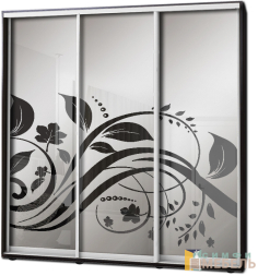 Шкаф купе 3х дв Пескоструй фон матовый № 37