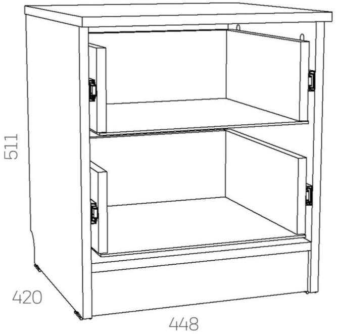 Тумба прикроватная Оливия НМ 040.37 Х