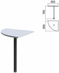 Стол приставной угловой Арго (вариант 1) опора черная