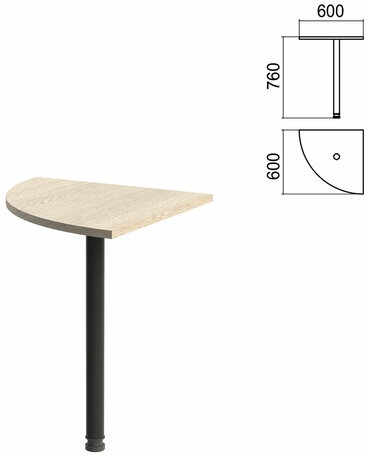 Стол приставной угловой Арго (вариант 1) опора черная